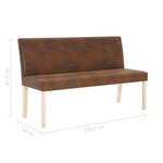 Banc banquette 139 5 cm marron synthétique daim 02_0010840