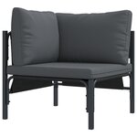 vidaXL Ensemble de canapé de jardin 7 Pièces Anthracite Acier