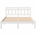 vidaXL Cadre de lit avec tête de lit Blanc Bois de pin
