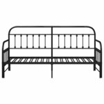 vidaXL Cadre de lit de jour avec tête de lit Noir 80 x 200 cm Acier