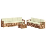 vidaXL Ensemble de canapés d'extérieur 9 pc Naturel et Crème
