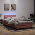 vidaXL Sommier à lattes de lit avec matelas et LED rose 120x220 cm velours