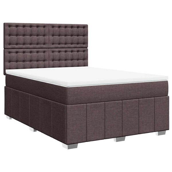 vidaXL Sommier à lattes de lit avec matelas Marron foncé 140x190 cm
