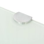 vidaXL Étagère de coin avec supports chromés Verre Blanc 35 x 35 cm