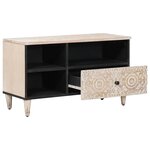 vidaXL Meuble TV Blanc 80 x 33 5 x 46 cm Bois de mangue massif