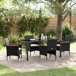 vidaXL Ensemble de Jardin 5 Pièces Noir Poly Rattan