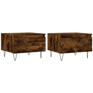 vidaXL Tables basses 2 Pièces chêne fumé 50x46x35 cm bois d'ingénierie