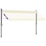 vidaXL Auvent rétractable crème 350x150 m tissu et acier