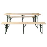 vidaXL Table de brasserie pliable avec 2 bancs 220 cm Bois de sapin