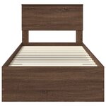 vidaXL Cadre de lit avec tiroir Chêne Marron et Argent 90 x 190 cm