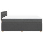 vidaXL Sommier à lattes de lit avec matelas Gris foncé 140x190cm Tissu