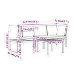 vidaXL Salon de jardin 3 Pièces avec coussins noir aluminium
