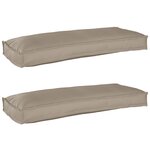 vidaXL Coussins de palette pour banc 2 Pièces Taupe 100x40x8 cm Tissu Oxford