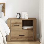 vidaXL Cabinet de chevet avec tiroir chêne artisanal 60 x 36 x 45 cm