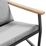 vidaXL Ensemble de meubles de balcon avec coussins 3 Pièces noir acier