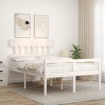 vidaXL Lit pour personne âgée sans matelas blanc 140x190cm bois massif