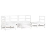 vidaXL Salon de jardin 6 Pièces blanc bois de pin massif