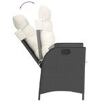 vidaXL Ensemble à manger de jardin coussins 7Pièces Noir Résine tressée