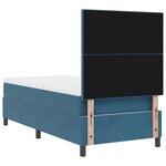 Lit avec sommier à ressorts vidaXL et matelas bleu foncé 90x200 cm en velours