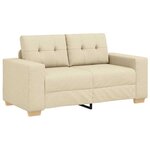 vidaXL Ensemble de Canapés avec coussin 3 Pièces Crème tissu