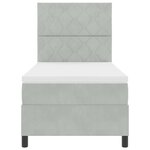 vidaXL Lit à ressort LED avec matelas Gris clair 100 x 200 cm tissu