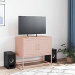 vidaXL Meuble TV rose 68 5x39x60 5 cm acier