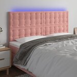 vidaXL Tête de lit à LED Rose 200x5x118/128 cm Velours
