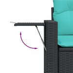 vidaXL Salon de jardin 9 Pièces avec coussins noir résine tressée