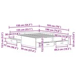 Cadre de lit vidaXL avec tiroirs Bois ancien 135x190 cm Bois d'ingénierie