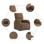 vidaXL Fauteuil inclinable électrique marron tissu