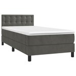 vidaXL Sommier à lattes de lit et matelas Gris foncé 90x200 cm Velours