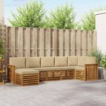 vidaXL Ensemble de canapés d'extérieur 7 pc Naturel et Beige