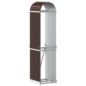 vidaXL Porte-bûches marron 40x45x170 cm acier galvanisé