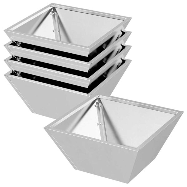 vidaXL Jardinières en bol 5 Pièces 35x35x15 cm en inox