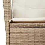 vidaXL Ensemble à manger de jardin et coussins 7 Pièces beige poly rotin