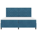 Lit Box Spring vidaXL avec Matelas Bleu Foncé 200x200 cm Velours