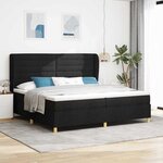 vidaXL Lit à ressorts avec matelas gris foncé 90x190 cm Noir