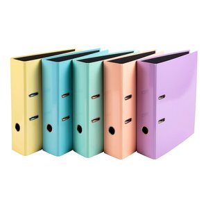 Classeur à levier en carton exacompta prem touch aquarel exacompta a4 - dos 8 cm couleurs assorties - lot de 10