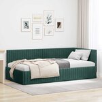 vidaXL Cadre de lit d'angle Vert foncé 100 x 200 cm Velours