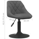 vidaXL Tabouret de bar Gris foncé Velours