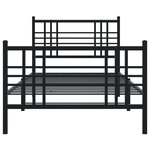 vidaXL Cadre de lit métal avec tête de lit/pied de lit noir 100x190 cm