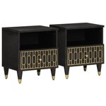 vidaXL Tables de chevet 2 Pièces 40x33x46 cm Bois de manguier solide