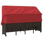 vidaXL Chaise longue avec auvent et coussins marron résine tressée