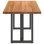 vidaXL Table à manger marron clair bois de chêne massif rectangulaire