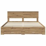 vidaXL Cadre de lit Chêne artisanal 180 x 200 cm Bois d'ingénierie