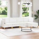 vidaXL Canapé modulaire avec rangement 5 Pièces Blanc Tissu