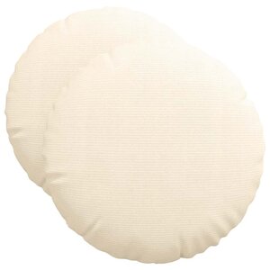 vidaXL Coussins de siège 2 Pièces Crème Ø 50 cm Tissu en velours côtelé