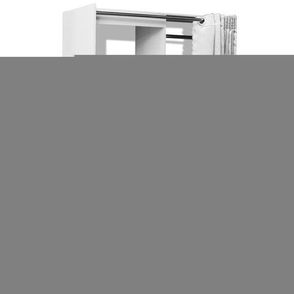 Vidaxl garde-robe avec rideau réglable en largeur 121-168 cm blanc