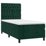vidaXL Sommier à lattes de lit et matelas et LED Vert foncé 90x190 cm