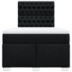 vidaXL Sommier à lattes de lit avec matelas noir 120x190 cm tissu